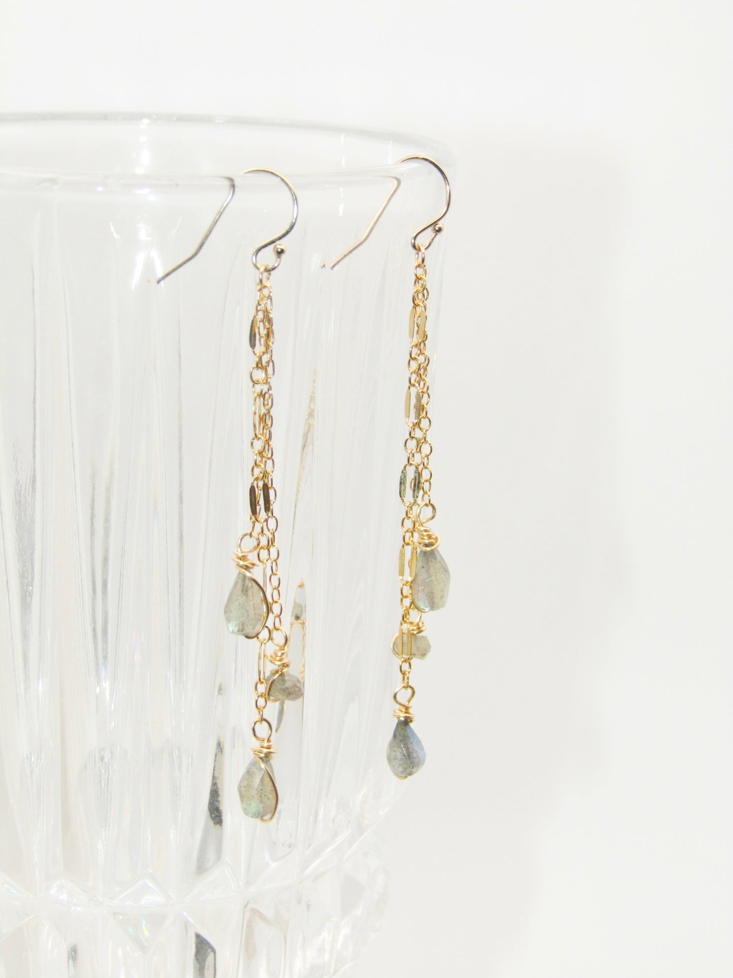 Labradorite Faceted Drop Earrings