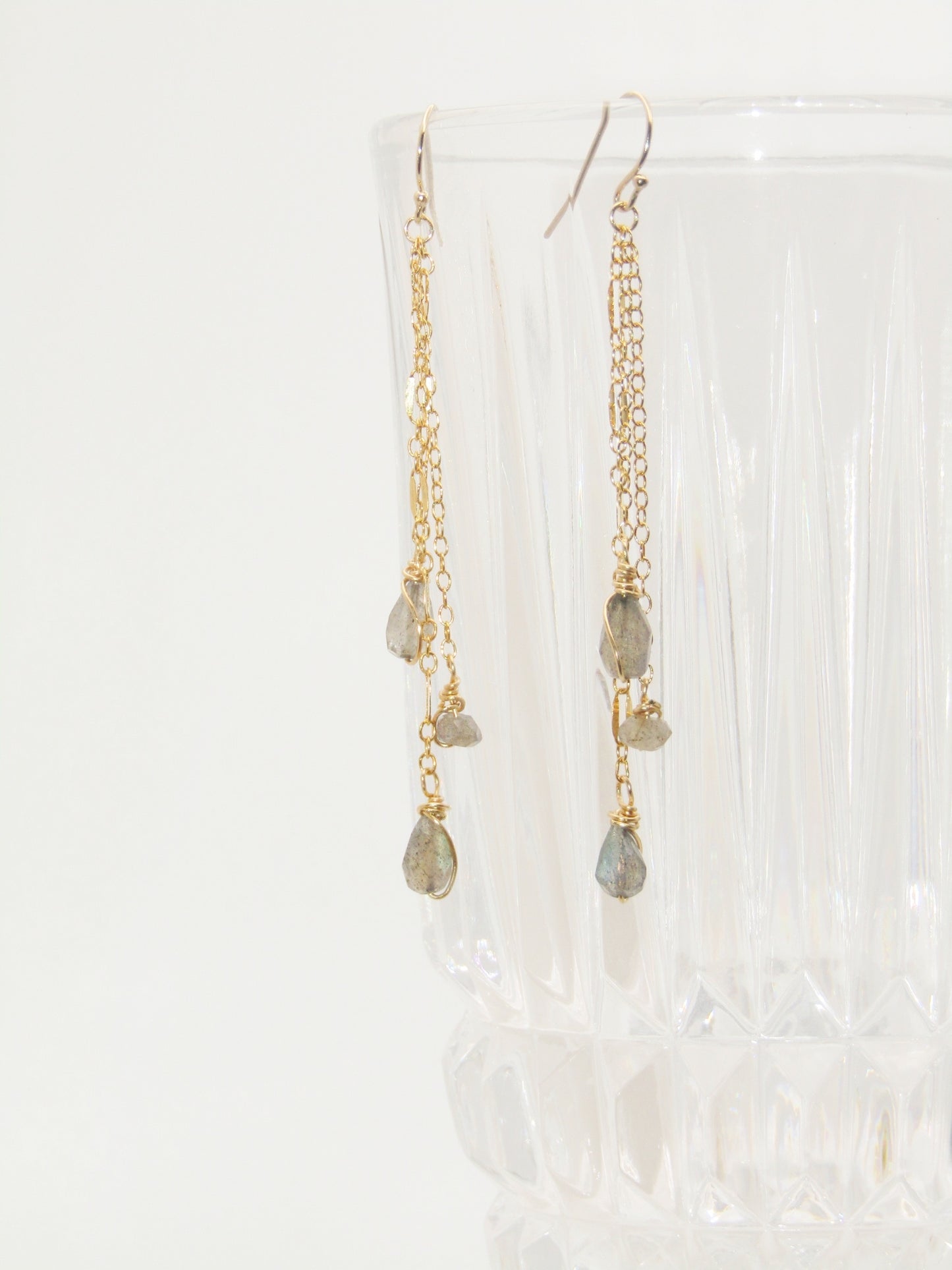 Labradorite Faceted Drop Earrings