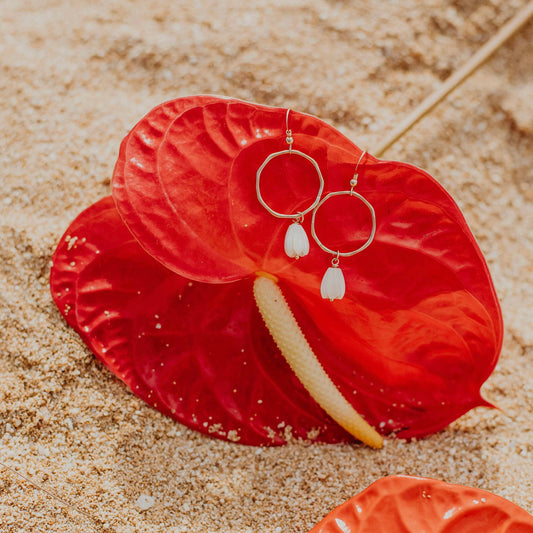 Pikake Bud Hoop Earrings