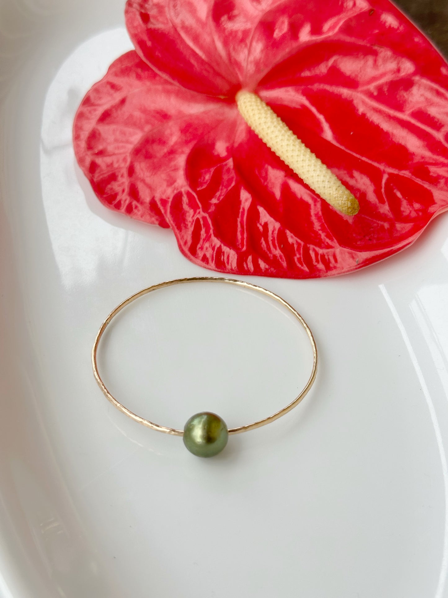 Pistachio Tahitian Pearl Bangle