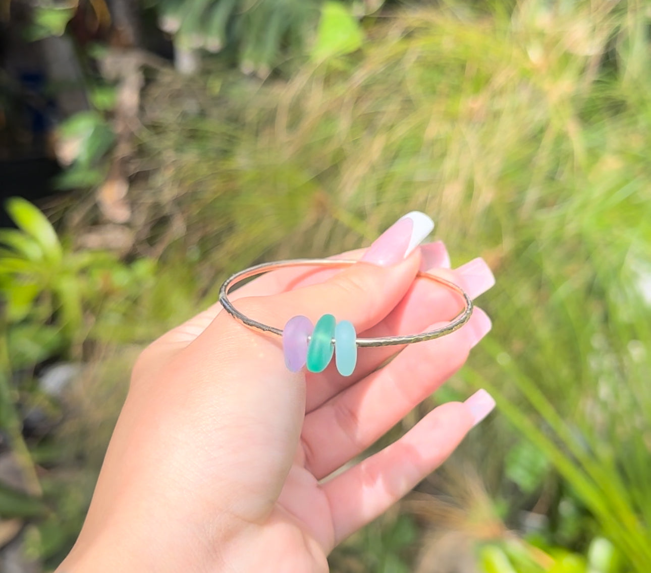 Multicolor Seaglass Bangle