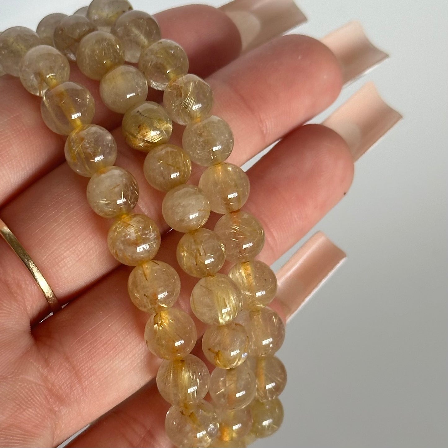 Golden Rutilated Quartz Stretch Bracelet